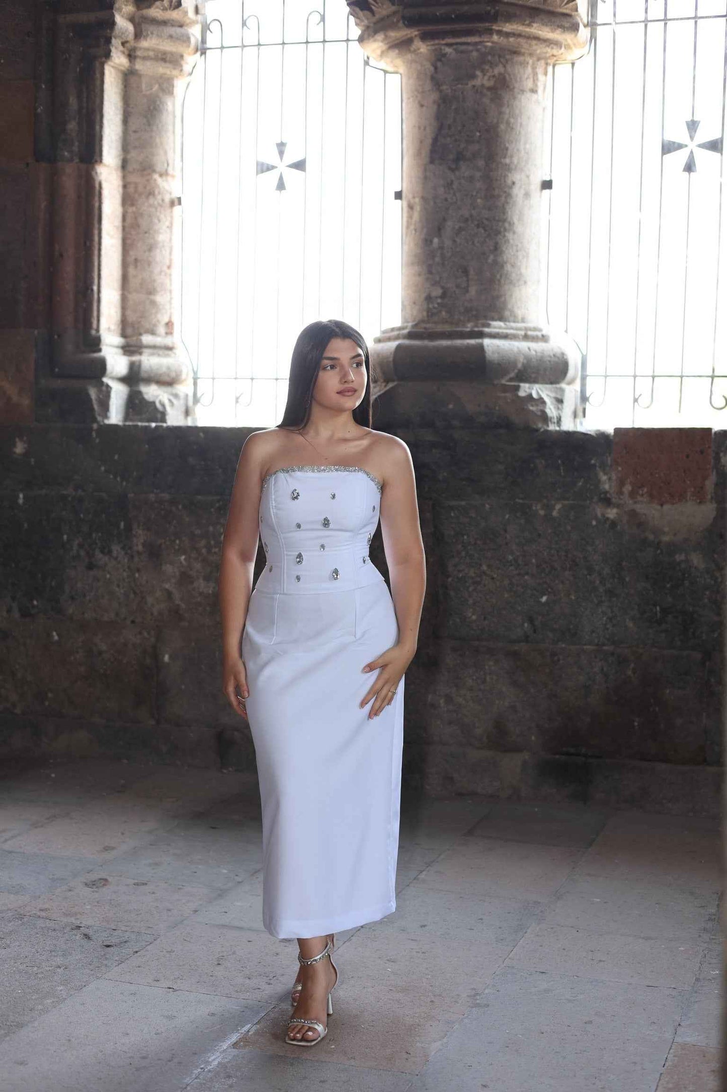 White corset and skirt