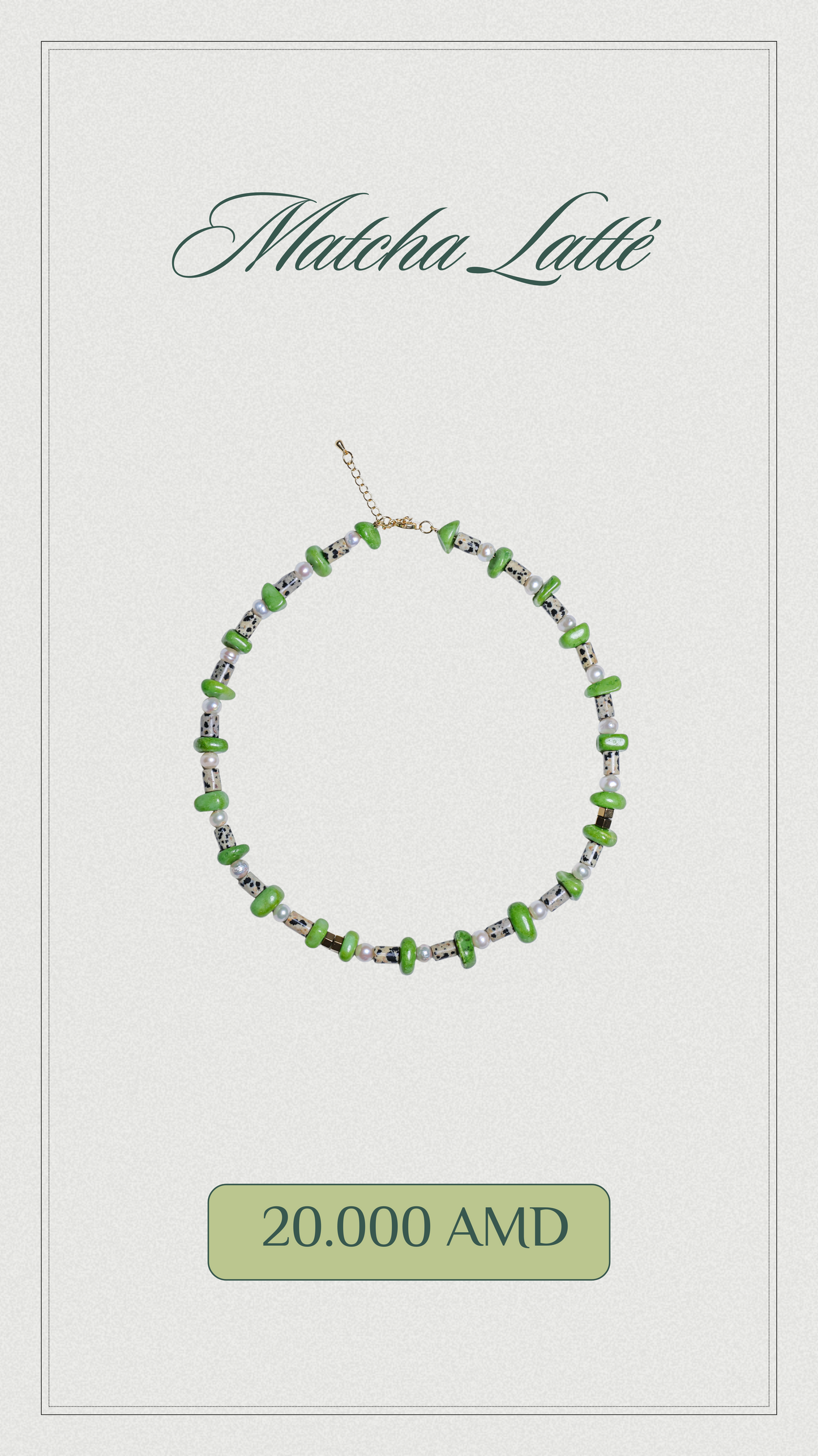 Matcha latte necklace