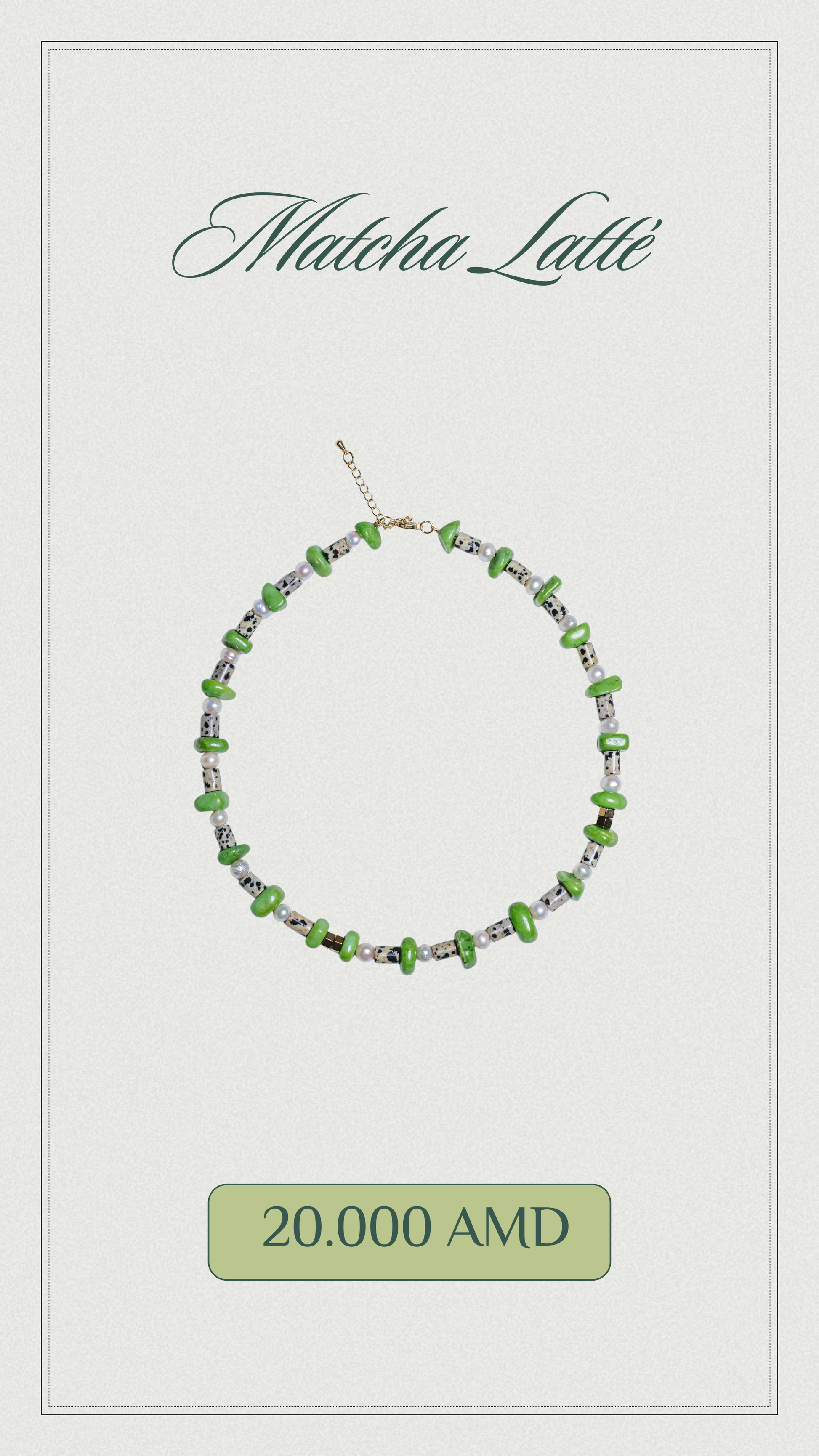 Matcha latte necklace