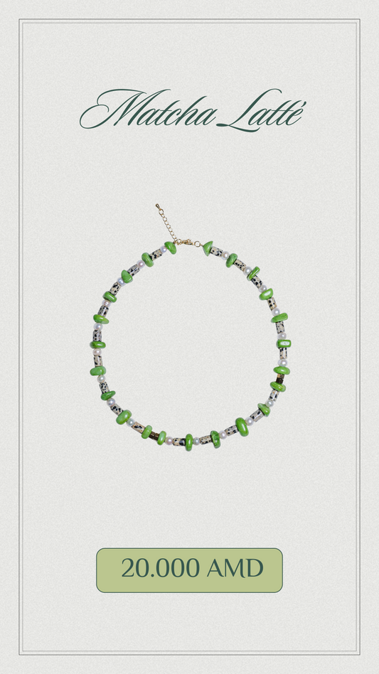 Matcha latte necklace